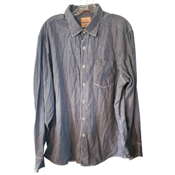 Tommy Bahama Other - Tommy Bahama Blue White Striped Button Down Shirt Size Large